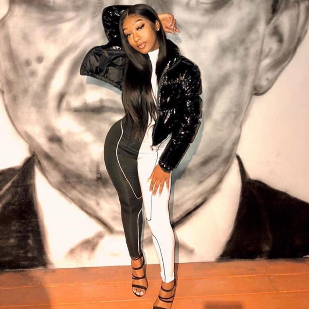 Black n white jumpsuit super stretchy